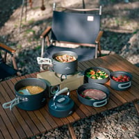 Naturehike 2-7 fős kemping lábas készlet főzőedény szett piknikhez túrázáshoz grillhez szürke tartótáskával 7