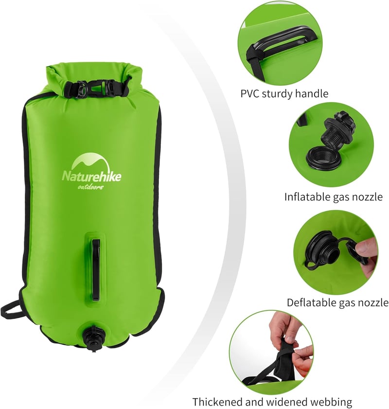 Naturehike 28L vízálló úszótáska buborék légzsák állítható övvel vízi sportokhoz