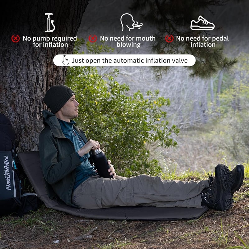 Naturehike 5cm önfelfújó kemping matrac, összekapcsolható hordozható alvópad sátorhoz és túrázáshoz