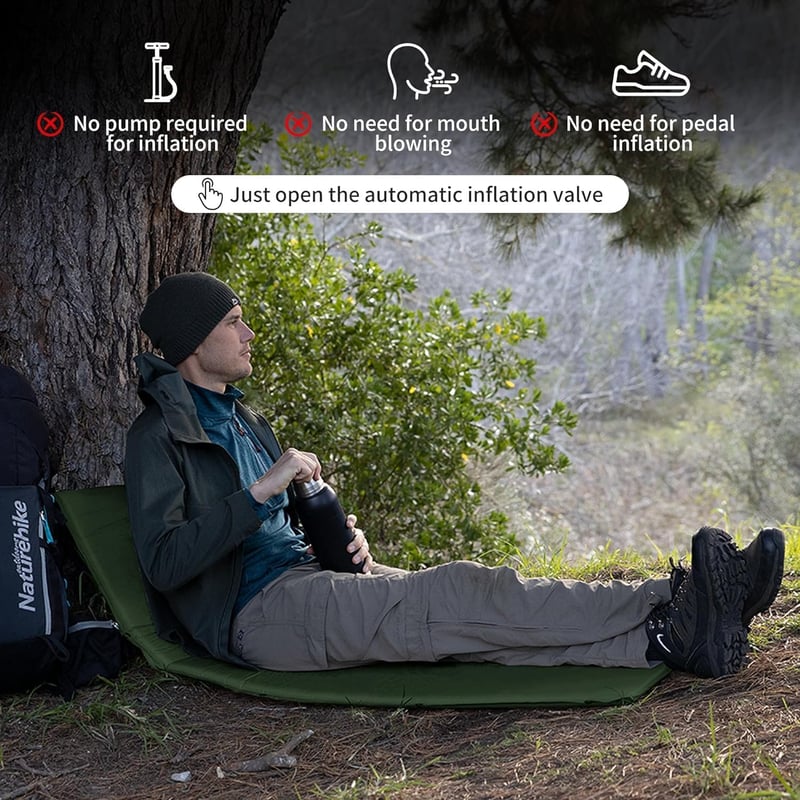 Naturehike 5cm önfelfújó kemping matrac R4.8 összekapcsolható sátorhoz és függőágyhoz