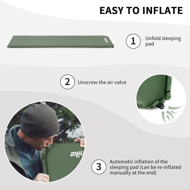 Naturehike 5cm önfelfújó kemping matrac R4.8 összekapcsolható sátorhoz és függőágyhoz