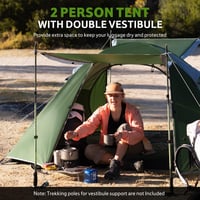 Cort Ultralejer Naturehike Bleik de 2 Persoane cu 2 Antreuri pentru Camping și Trekking - Verde 2