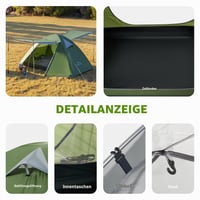 Cort Ultralejer Naturehike Bleik de 2 Persoane cu 2 Antreuri pentru Camping și Trekking - Verde 6