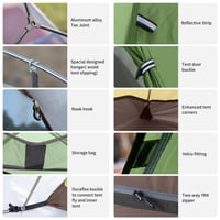 Cort ultraușor pentru o persoană Naturehike Cloud Up, verde pădure - Cort de camping tip cupolă, ultralight, pentru drumeții cu rucsacul, 20D 7