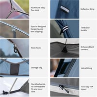 Naturehike Cloud Up 2 Ultralight Kempingstan 2 Személyes Vízálló Hátizsák Túrázáshoz 6