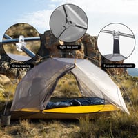 Naturehike Mongar 2-miestny ultraľahký dvojplášťový stan na turistiku a kempovanie - 20D Nylon, olivovozelený, nepremokavý 3