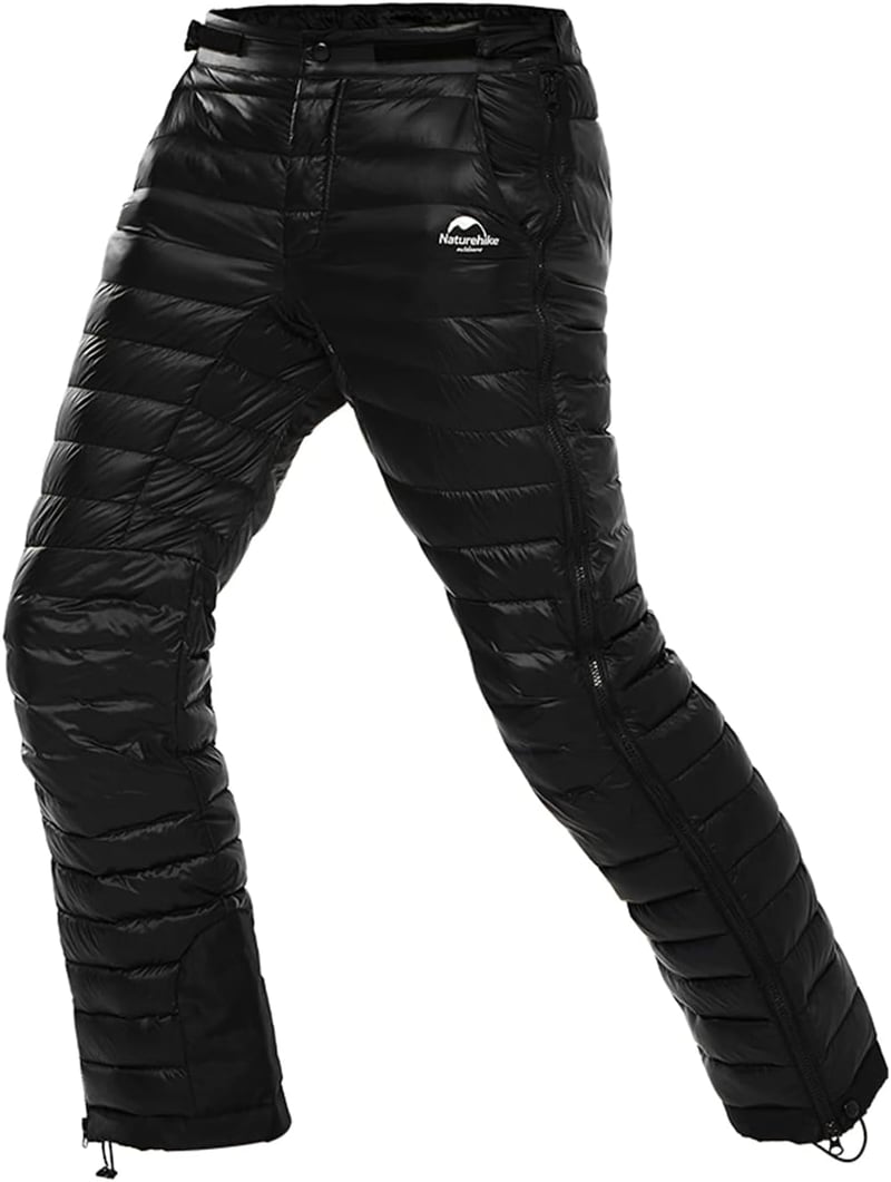 Naturehike Pehely Nadrág Férfi Női Unisex Ultrakönnyű Téli Outdoor Túrázás Kemping Kerékpár Fekete XL