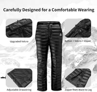 Naturehike Pehely Nadrág Férfi Női Unisex Ultrakönnyű Téli Outdoor Túrázás Kemping Kerékpár Fekete XL 6