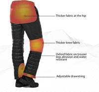 Naturehike Pehely Nadrág Férfi Női Unisex Ultrakönnyű Téli Outdoor Túrázás Kemping Kerékpár Fekete XL 7