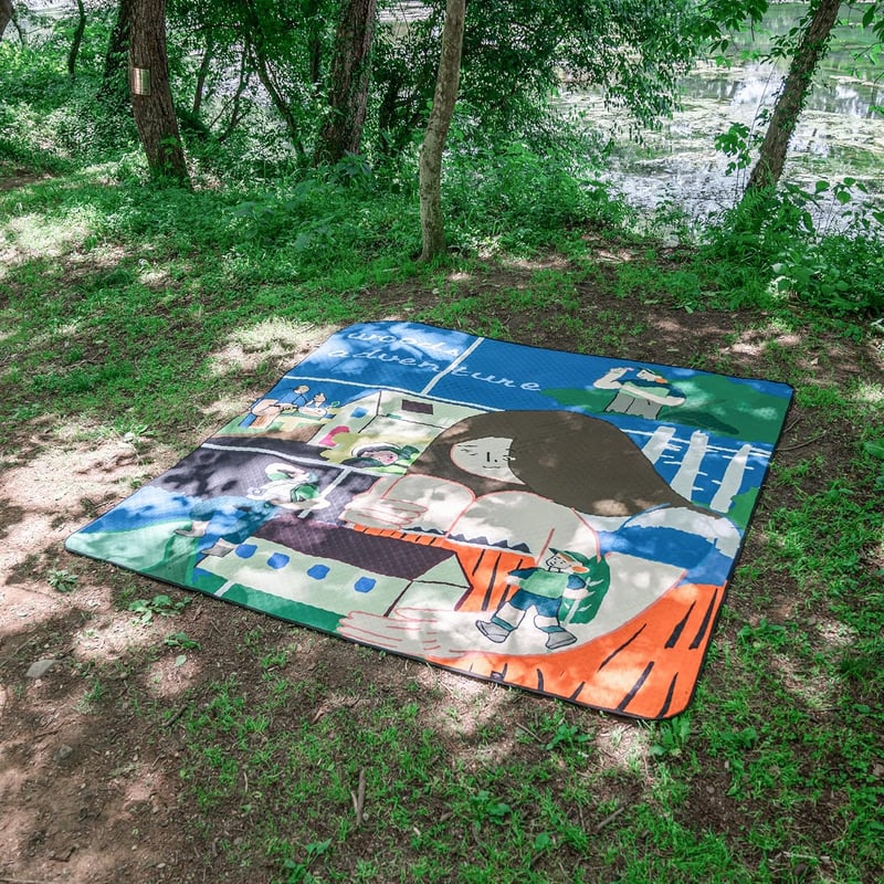 Naturehike Piknik Takaró 180x200cm Rajzos Mintás Pamut Strand Pléd Család - Jungle Adventure-m