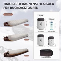 Naturehike Snowbird RDS páperový spací vak typu múmia – Unisex outdoorový kempingový spacák z kačacieho peria pre dospelých 5