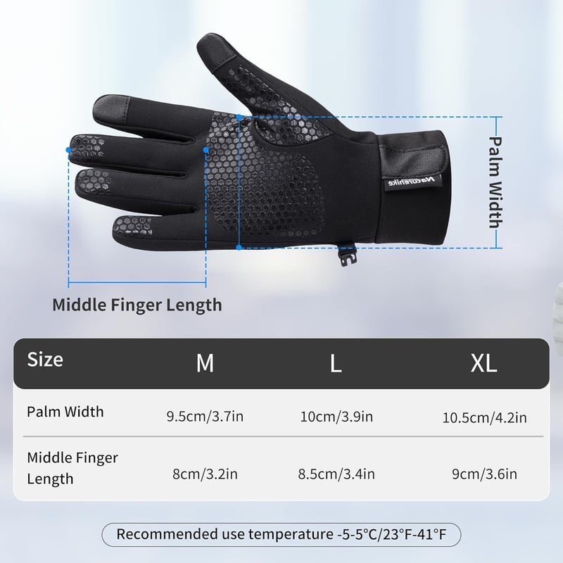 Naturehike téli kesztyű touchscreen ujjal, szélálló meleg kesztyű férfiaknak és nőknek