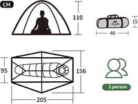 Naturehike Ultrakönnyű Sátor 1 Személyes - Vízálló Túrasátor 4 Évszakos Használatra, Szélálló Kialakítás Hátizsákos Túrázáshoz, Kempingezésh - Forest Green - 1 Person 4