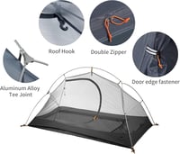Naturehike Ultrakönnyű Sátor 1 Személyes - Vízálló Túrasátor 4 Évszakos Használatra, Szélálló Kialakítás Hátizsákos Túrázáshoz, Kempingezésh - Forest Green - 1 Person 2