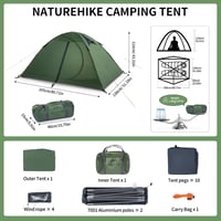 Naturehike Hillock 2 személyes könnyű túrázósátor - zöld 2