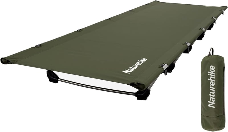 Naturehike ultralight kemping ágy 150 kg terhelhetőséggel, hordozható összecsukható kempingágy - Dark Green