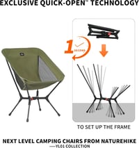 Naturehike Ultralight Összecsukható Camping Szék Zöld M - Könnyű Hordozható Kempingszék Túrázáshoz 3