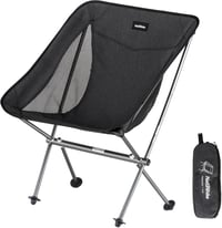 Scaun de camping pliabil Naturehike Ultralight Negru, capacitate 150 kg, pentru pescuit, picnic, drumeții, activități în aer liber 1