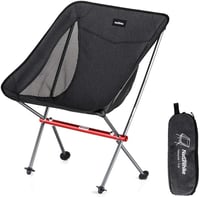Scaun de camping pliabil Naturehike Ultralight Negru, capacitate 150 kg, pentru pescuit, picnic, drumeții, activități în aer liber 5