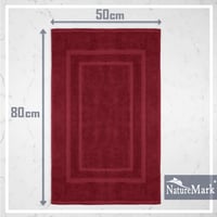 NatureMark set kupaonskih otirača od 2 komada, 100% pamuk, 50x80 cm, bordo crveni, protuklizna prostirka za tuš, dvodijelni paket 2