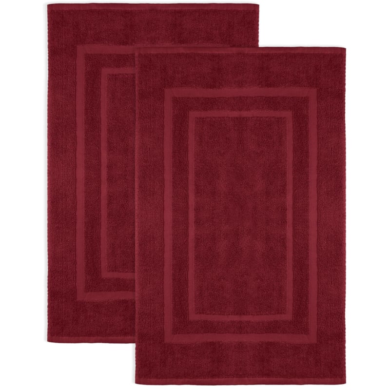NatureMark set kupaonskih otirača od 2 komada, 100% pamuk, 50x80 cm, bordo crveni, protuklizna prostirka za tuš, dvodijelni paket