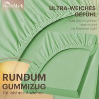 NatureMark Jersey Pamut Gumis Lepedő 90x200-100x200cm Jade Zöld Oeko-Tex 6