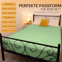 NatureMark Jersey Pamut Gumis Lepedő 90x200-100x200cm Jade Zöld Oeko-Tex 5