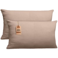 NatureMark Jersey obliečka na vankúš, 2 ks, vankúš na spanie na boku, krčný vankúš, 40x80 cm, piesková/béžová, certifikát Oeko-Tex 1