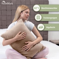 NatureMark Jersey obliečka na vankúš, 2 ks, vankúš na spanie na boku, krčný vankúš, 40x80 cm, piesková/béžová, certifikát Oeko-Tex 2