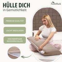 NatureMark Jersey obliečka na vankúš, 2 ks, vankúš na spanie na boku, krčný vankúš, 40x80 cm, piesková/béžová, certifikát Oeko-Tex 5