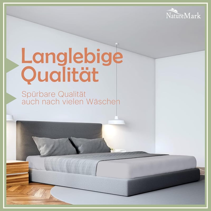 NatureMark Mikroszálas Gumis Lepedő 200x220 cm Magas Alaphoz Ezüst