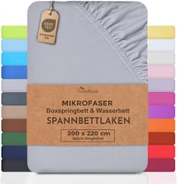 NatureMark Mikroszálas Gumis Lepedő 200x220 cm Magas Alaphoz Ezüst 1