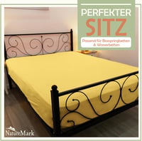 NatureMark mikroszálas gumis lepedő 200x220 cm sárga boxspring ágyhoz 2