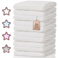NatureMark mušelínové plienky 10 ks - 100% bavlna - mäkké utierky na dojčenie a starostlivosť o bábätko, prateľné plienky, zavinovačka a utierky - 70x70 cm, biele 1