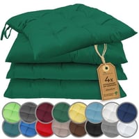NatureMark súprava podsedákov na stoličky, 4 kusy so šnúrkami, 40x40 cm, tmavozelené polstrované podsedáky na vonkajšie aj vnútorné použitie 1