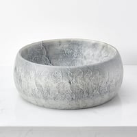 NATURFLAIR Kerámia Mosdókagyló - Kerek Pultra Szerelhető Kézmosó 39x15,5 cm, Kézzel Készített, Cement Szürke, Modern Fürdőszobai Mosdótál 1
