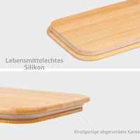 Casetă pentru prânz Naturoom Bento pentru adulți și copii - Recipient pentru alimente cu separator, furculiță din lemn, lingură din lemn, geantă din bumbac și capac din bambus cu funcție de tocător 4