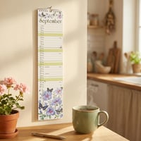 Naturzauber Streifenplaner 2027 fali naptár 11,3x49,5 cm – Janneke Brinkman virágos illusztrációival, hellyel időpontoknak és jegyzeteknek, konyhába, előszobába és irodába 3