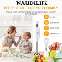 NAUDILIFE 4 az 1-ben botmixer szett, 15000 fordulat, állítható sebesség, bébiételhez 2