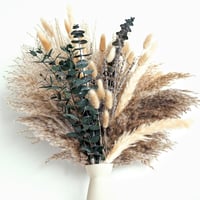 Decorațiune din iarbă de pampas Naunauya - Aranjament verde de masă din iarbă de pampas cu eucalipt - Flori artificiale uscate pentru decor boho în sufragerie și dining 3