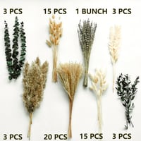 Decorațiune din iarbă de pampas Naunauya - Aranjament verde de masă din iarbă de pampas cu eucalipt - Flori artificiale uscate pentru decor boho în sufragerie și dining 6