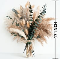 Decorațiune din iarbă de pampas Naunauya - Aranjament verde de masă din iarbă de pampas cu eucalipt - Flori artificiale uscate pentru decor boho în sufragerie și dining 2