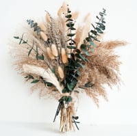Decorațiune din iarbă de pampas Naunauya - Aranjament verde de masă din iarbă de pampas cu eucalipt - Flori artificiale uscate pentru decor boho în sufragerie și dining 1