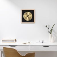 Navaris Fa Falióra Négyzet Alakú 30x30 cm Arany Számlappal Világosbarna 2