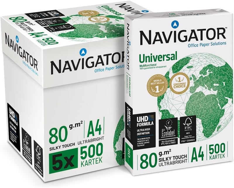 Navigator A4 80g Fehér Másolópapír 5x500 Lap - Irodai Papír Csomag - Single