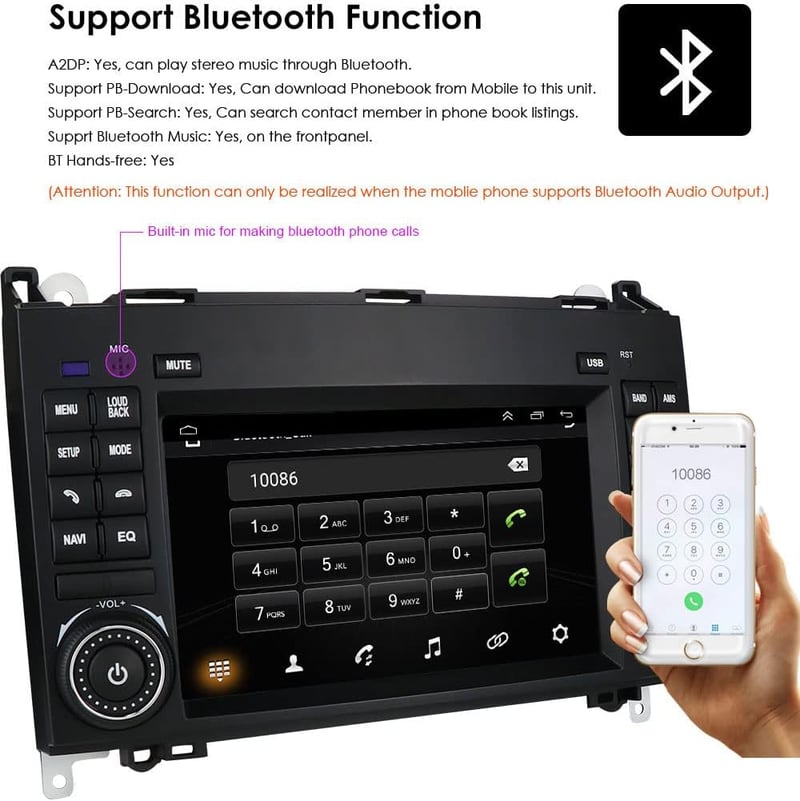 Navinio 7 hüvelykes Android autórádió autó GPS navigáció CarPlay csere Mercedes A B V W169 W245 W639 W447 Viano W906 Sprinter Crafter Blueto