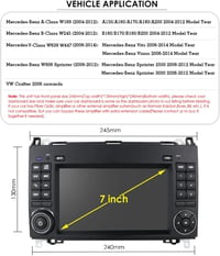Navinio 7 hüvelykes Android autórádió autó GPS navigáció CarPlay csere Mercedes A B V W169 W245 W639 W447 Viano W906 Sprinter Crafter Blueto 3