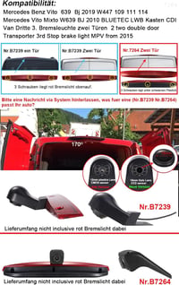 Navinio tolatókamera harmadik féklámpa csere Mercedes Vito 639 Bj W447 109 111 114 Vito Mixto W639 BLUETEC LWB Box CDI 3