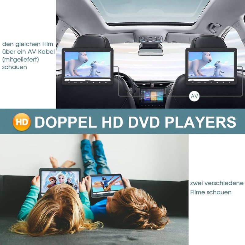 NAVISKAUTO Hordozható DVD Lejátszó Autós Multimédia Eszköz