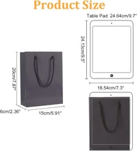NBEADS 10 bucăți pungi de cumpărături și cadou din hârtie kraft neagră cu toartă din șnur de nailon, reciclabile, 20x15x6 cm, pentru Ziua Mamei, zi de naștere, nuntă 2